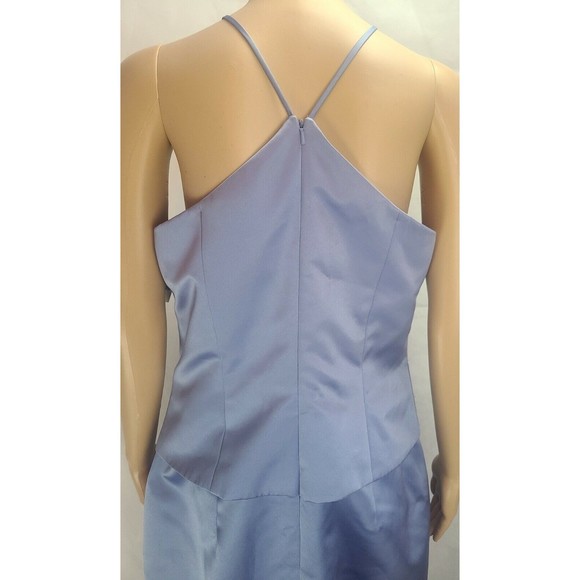 NWT David's Bridal Women's (12) Periwinkle Blue Mock-2 Piece X Neck Prom/Bridal - Picture 9 of 12
